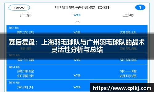 赛后复盘：上海羽毛球队与广州羽毛球队的战术灵活性分析与总结